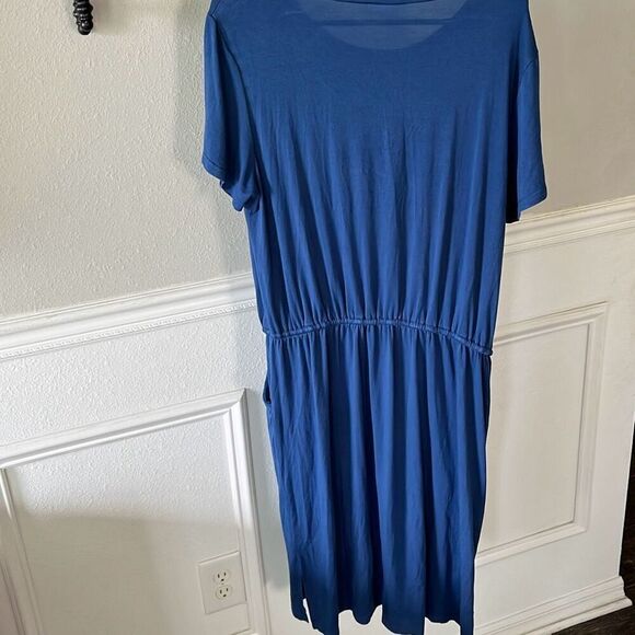 Simier Fariry Women Summer Hide Belly Work Casual Knee Blouson Dress with Pocket - Picture 4 of 13